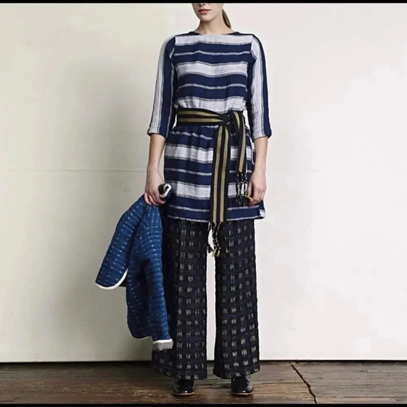 Ace & Jig dress navy, grey and silver long sleeve striped size medium - Picture 2 of 6